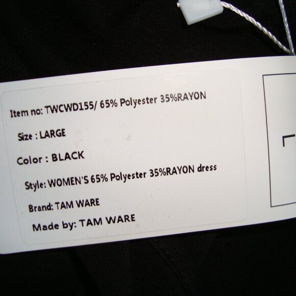 NWT Sleeveless Scoop Neck Racerback Fit & Flare Dress Black Sz L - Picture 9 of 9